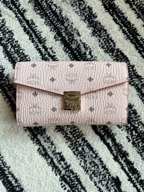 MCM Handbags - MCM Light Pink Logo Envelope Wallet with Gold Lock